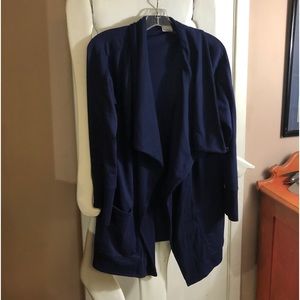 CHICO'S zenergy navy blue drapey cardigan knit wrap size 1 or US size S/8